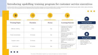 Introducing Upskilling Training Program For Customer Service Customer Churn Analysis