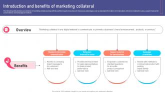 Introduction And Benefits Of Marketing Collateral Types For Product MKT SS V