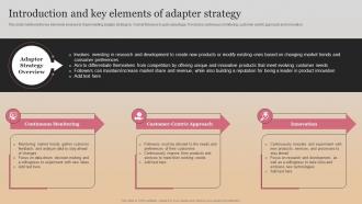 Introduction And Key Elements Of Adapter Strategy Market Follower Strategies Strategy SS