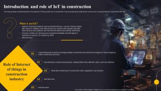Introduction And Role Of IoT In Construction Revolutionizing The Construction Industry IoT SS