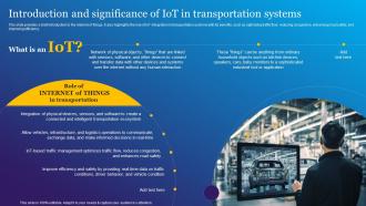 Introduction And Significance Of IoT In Impact Of IoT Technology In Revolutionizing IoT SS