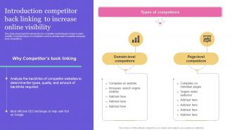 Introduction Competitor Back Linking Search Engine Marketing To Generate Qualified Traffic MKT SS