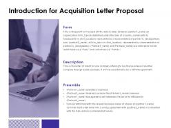 Introduction for acquisition letter proposal business ppt powerpoint slides