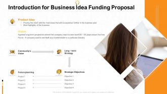 Introduction for business idea funding proposal