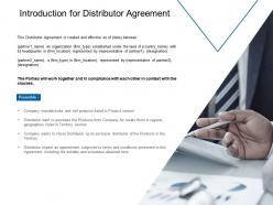 Introduction for distributor agreement ppt powerpoint presentation styles images