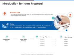 Introduction for idea proposal ppt powerpoint presentation ideas example