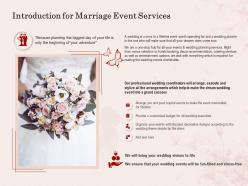 Introduction for marriage event services ppt powerpoint presentation portfolio
