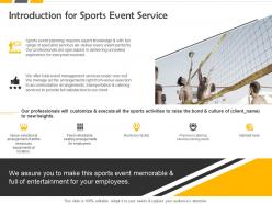 Introduction for sports event service ppt powerpoint presentation demonstration