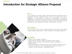 Introduction for strategic alliance proposal ppt powerpoint visuals