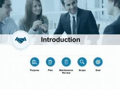 Introduction maintenance review goal plan ppt powerpoint presentation file example introduction