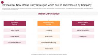 Introduction New Market Entry Strategies Which Can Be Implemented By Company New Market Expansion