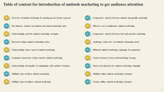 Introduction Of Ambush Marketing To Get Audience Attention Powerpoint PPT Template Bundles DK MM Appealing Colorful