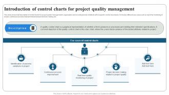 Introduction Of Control Charts For Project Quality Project Quality Management PM SS
