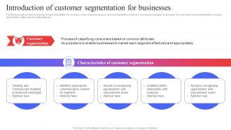 Introduction Of Customer Segmentation For Businesses Target Audience Analysis Guide To Develop MKT SS V