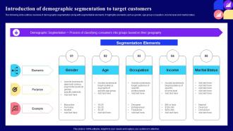 Introduction Of Demographic Segmentation Guide For Customer Journey Mapping Through Market Mkt Ss