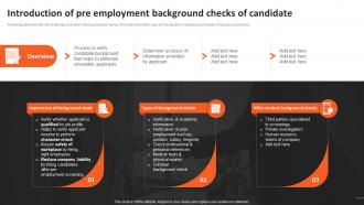 Introduction Of Pre Employment Background Checks Recruitment Strategies For Organizational