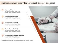 Introduction Of Study For Research Project Proposal Ppt Powerpoint Presentation Icon