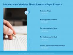 Introduction of study for thesis research paper proposal ppt icon