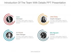 Introduction of the team with details ppt presentation