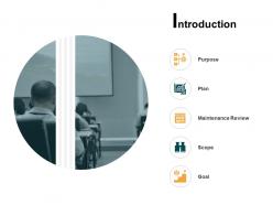 Introduction purpose maintenance review ppt powerpoint presentation icon outline