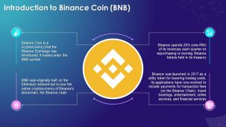 Introduction To Binance Coin As A Key Cryptocurrency Training Ppt
