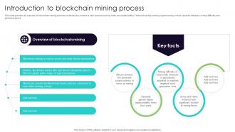 Introduction To Blockchain Mining Process Everything You Need To Know About Blockchain BCT SS V