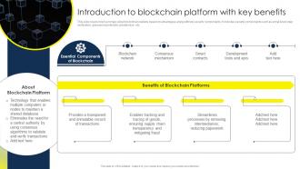 Introduction To Blockchain Platform With Key Benefits Comprehensive Guide To Blockchain BCT SS