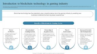 Introduction To Blockchain Technology In Gaming Industry BCT SS