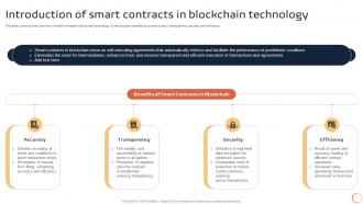Introduction To Blockchain Technology Introduction Of Smart Contracts In Blockchain Technology BCT SS V