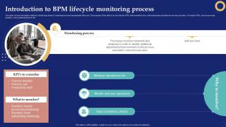 Introduction To Bpm Lifecycle Monitoring Process Business Process Management System