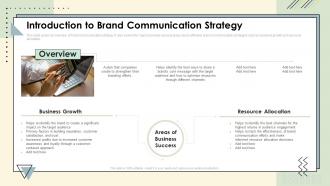 Introduction To Brand Communication Strategy Brand Communication Strategy Ppt Structure