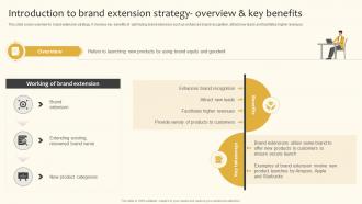 Introduction To Brand Extension Strategy Overview And Key Benefits Implementing Product And Market Strategy SS