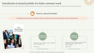 Introduction To Brand Portfolio For Better Customer Reach Strategic Approach Toward Optimizing