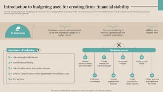 Introduction To Budgeting Used For Creating Optimizing Functional Level Strategy SS V