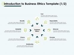 Introduction to business ethics template morality ppt slides