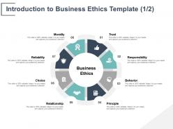 Introduction to business ethics template responsibility ppt powerpoint presentation gallery styles