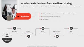 Introduction To Business Functional Level Business Functions Improvement Strategy SS V