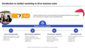 Introduction To Chatbot Marketing To Drive Business Sales Creating An Interactive Marketing MKT SS V