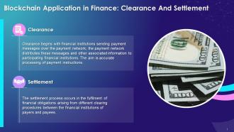 Introduction To Clearance And Settlement As Blockchain Application In Finance Training Ppt