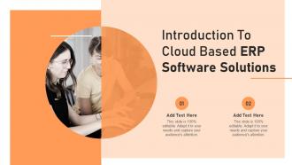 Introduction To Cloud Based ERP Software Solutions Ppt File Introduction