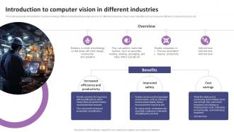 Introduction To Computer Vision In Different Industries List Of AI Tools To Accelerate Business AI SS V