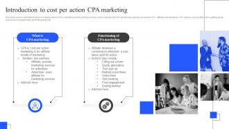Introduction To Cost Per Action CPA Marketing Best Practices To Deploy CPA Marketing