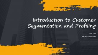 Introduction To Customer Segmentation And Profiling PPT Sample AT