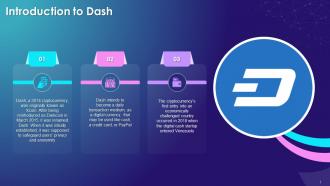 Introduction To Dash As A Key Cryptocurrency Training Ppt