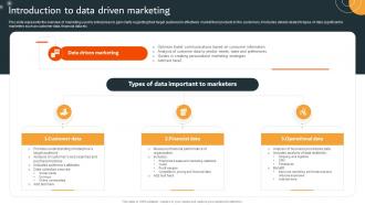 Introduction To Data Driven Marketing MKT SS V