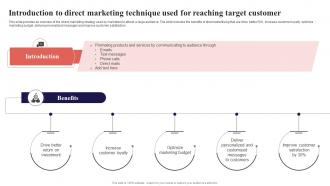 Introduction To Direct Marketing Technique Used For Organization Function Strategy SS V