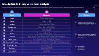 Introduction To Disney Value Chain Analysis