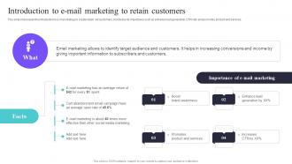 Introduction To E Mail Marketing To Retain Customers Deploying A Variety Of Marketing Strategy SS V