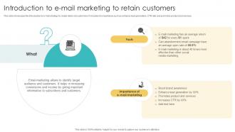 Introduction To E Mail Marketing To Retain Customers Using Various Marketing Methods Strategy SS V