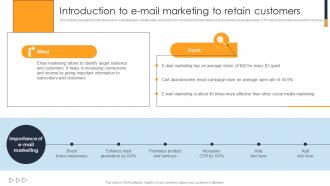 Introduction To E Mail Marketing To Retain Implementing A Range Techniques To Growth Strategy SS V